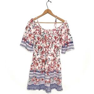 Angie | Boho Floral Off Shoulder Dress